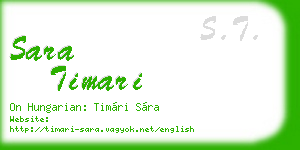 sara timari business card